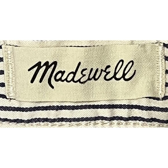 Madewell Women Pinstripe Jean Size 31 Petite Crop Wide New - Picture 6 of 9
